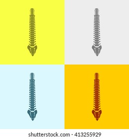 Spinal Cord Icon on Four Different Backgrounds. Eps-10.
