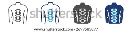 spinal cord icon set multiple style