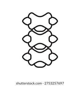 spinal cord icons minimalist flat style design, spinal cord Vector illustration on white background