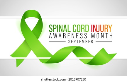 Spinal Cord injury awareness month is observed every year in September, individuals with SCI often overcome the challenges of their condition and go on to lead normal, happy lives. Vector illustration