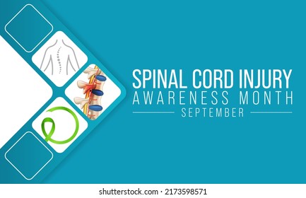 Spinal Cord injury awareness month is observed every year in September, individuals with SCI often overcome the challenges of their condition and go on to lead normal, happy lives. Vector illustration