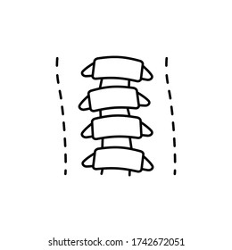 Spinal cord, scoliosis icon. Simple line, outline vector elements of neurology for ui and ux, website or mobile application