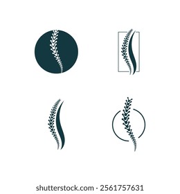 Spinal cord vector icons. Spine icon set. Simple set of spine vector icons. Vector spine icons. Human bone