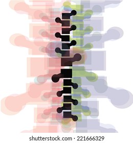 spinal cord and vertebrae abstract icon 