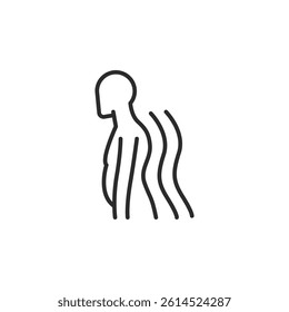 Spinal curvature icon. Simple spinal curvature icon for social media, app, and web design. Vector illustration.