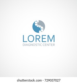 Spinal diagnostic center logo. Spine therapy. Human spine isolated vector icon.