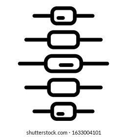 Spinal diagram icon. Outline spinal diagram vector icon for web design isolated on white background