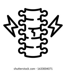 Spinal fracture icon. Outline spinal fracture vector icon for web design isolated on white background