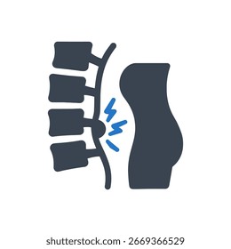 Ícone De Disco Com Herniação Espinhal Isolado No Plano De Fundo Branco