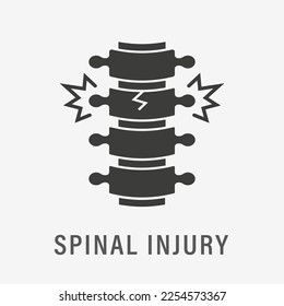 Spinal injury icon on white background. Vector illustration.