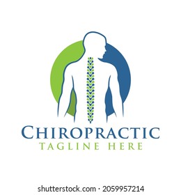 Spinal Logo design.Chiropractic logo vector.
