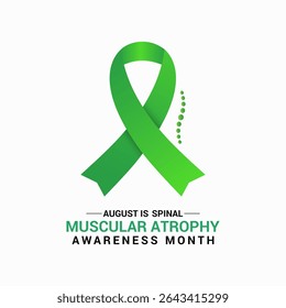 Spinal Muscular Atrophy Awareness Month is Stand Strong for SMA This August banner background design. A concept for healthcare and medicine.  Realistic Ribbon.Thats rare neuromuscular disease.