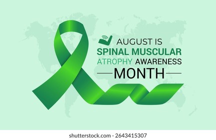 Spinal Muscular Atrophy Awareness Month is Stand Strong for SMA This August banner background design. A concept for healthcare and medicine.  Realistic Ribbon.Thats rare neuromuscular disease.