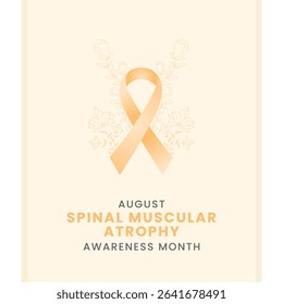 Spinal muscular atrophy Square Design with Original Ribbon color Ivory with Awareness Month August.