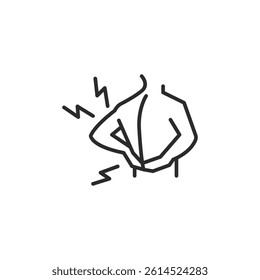 Spinal pain icon. Simple spinal pain icon for social media, app, and web design. Vector illustration.