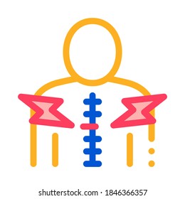 Spinal Pain Icon Vector. Outline Spinal Pain Sign. Isolated Contour Symbol Illustration