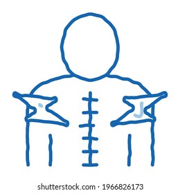 Spinal Pain sketch icon vector. Hand drawn blue doodle line art Spinal Pain sign. isolated symbol illustration