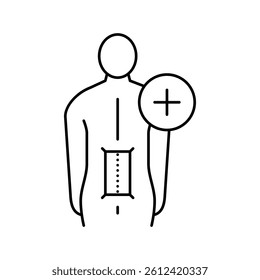 spinal surgery line icon vector. spinal surgery sign. isolated contour symbol black illustration
