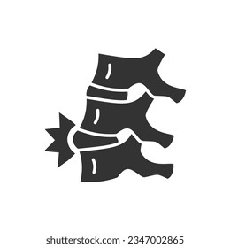 Glyph-Symbol für die Rückenmarkbehandlung. Vektorgrafik einzeln auf Weiß.