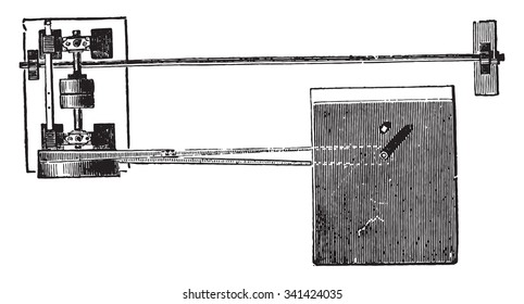 Spindle moulder plan, vintage engraved illustration. Industrial encyclopedia E.-O. Lami - 1875.
