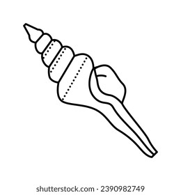 spindle sea shell beach line icon vector. spindle sea shell beach sign. isolated contour symbol black illustration