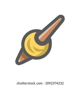 Spindle With Yellow Thread Vector Icon Cartoon Illustration.