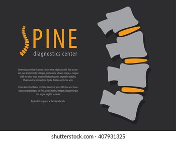 Spine anatomy with disc, medical conceptual infographic vector illustration