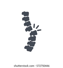 spine back broken bone silhouette icon