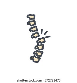 Spine Back broken bones icon
