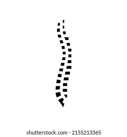 spine bone glyph icon vector. spine bone sign. isolated contour symbol black illustration