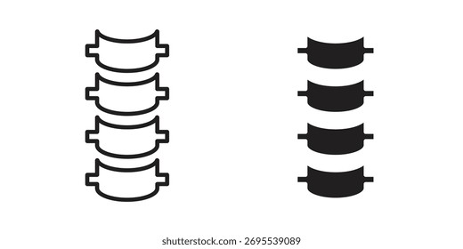 Spine Bone icon illustrations collection. editable stroke outline and flat style