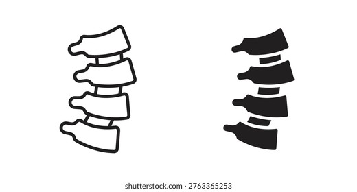 Spine Bone icon set. black Illustration for graphic and web design.