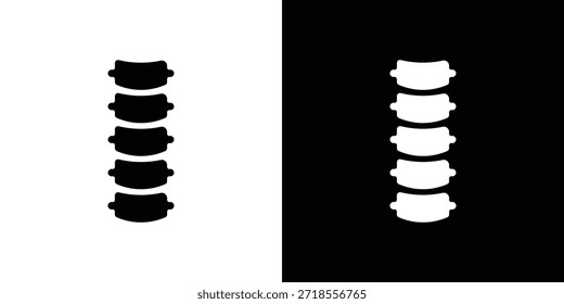Ilustración vectorial del icono del hueso de la columna vertebral - iconos negros del vector del estilo de la alta calidad