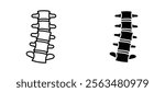 Spine Bone icons in outline and fill. vector illustration for ui.