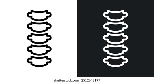 Colección de Vector de ícono de hueso de la columna vertebral.