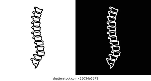 Spine Bone thin line vector icon set.