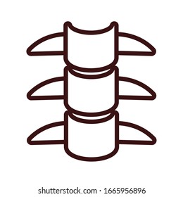 Wirbelknochen Körper menschliche Bauteillinie Vektorillustration Design