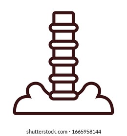 Wirbelknochen Körper menschliche Bauteillinie Vektorillustration Design