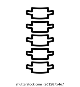 Spine bones column vector icon medical style. Editable stroke