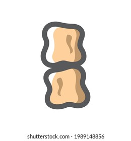 Spine Bones joint Vector icon Cartoon illustration
