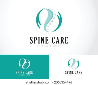 spine care logo creative hand clinic massage sign symbol emblem health