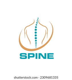 Spine chiropractic or physiotherapy icon, back pain therapy and body health vector symbol. Chiropractic massage and physiotherapy clinic or osteopathic chiropractor and body rehabilitation center sign