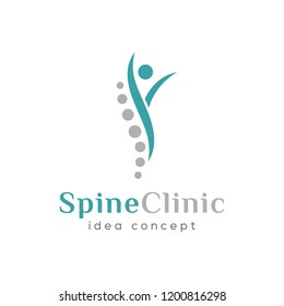 Spine Clinic, Chiropractic, Concept Logo Design Template