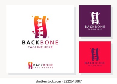 Spine Clinic Medicine Backbone logo design template.
