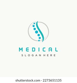 Spine clinic medicine chiropractic backbone health logo design icon vector