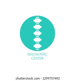 Spine diagnostic center. Vector logo design template.
