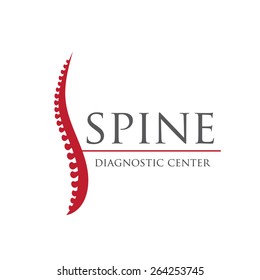 Spine diagnostic center. Vector red logo
