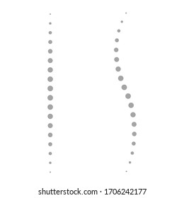Logo del vector de diagnóstico de columna. Icono vectorial de la médula espinal