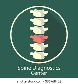 Spine diagnostics center, medicine, clinic symbol design, backbone silhouette vector emblem