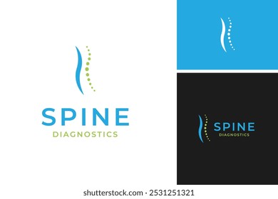 Ilustración de Plantilla de Vector de diseño de logotipo de diagnóstico de columna vertebral